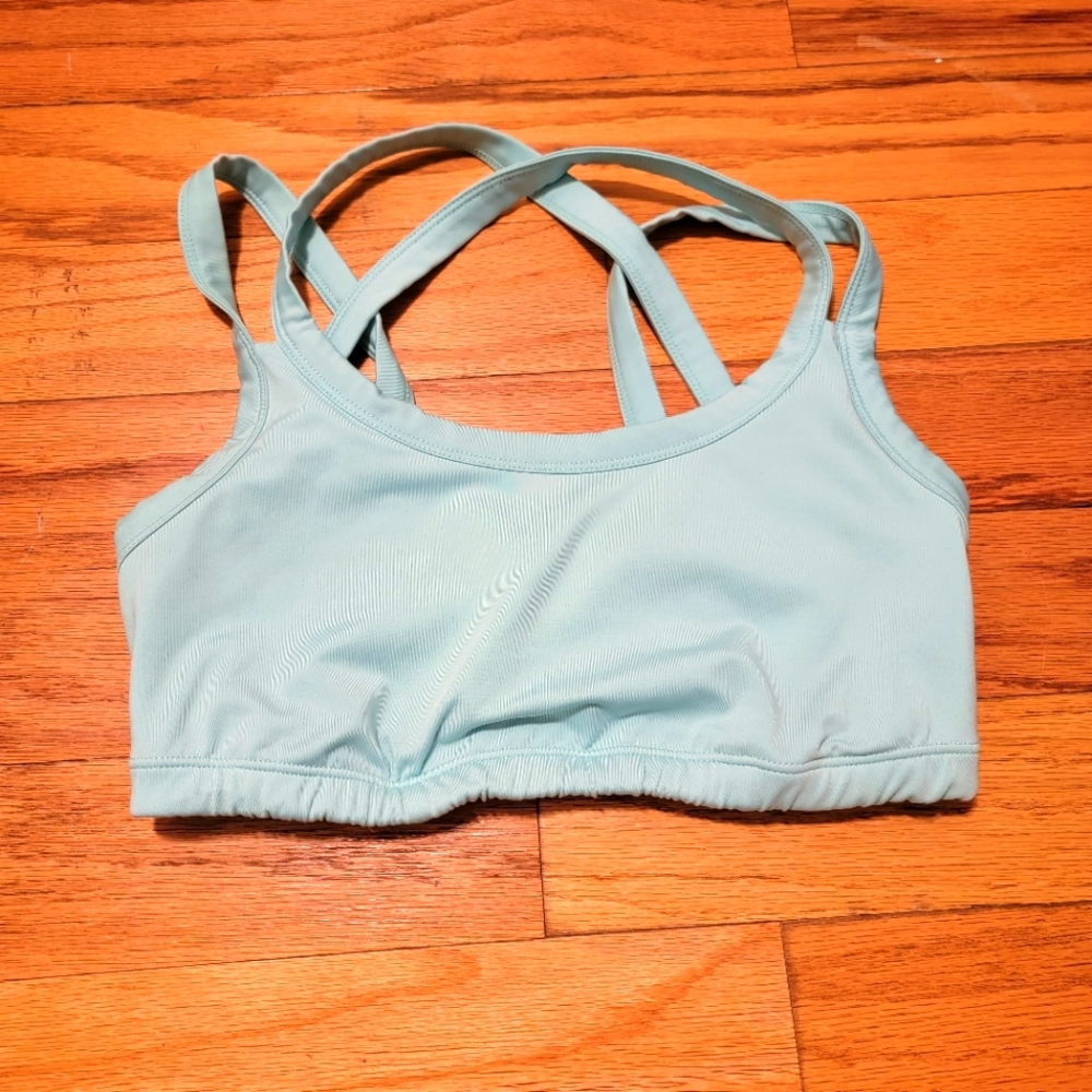 LIVFIT light blue strappy sportsbra-super support!